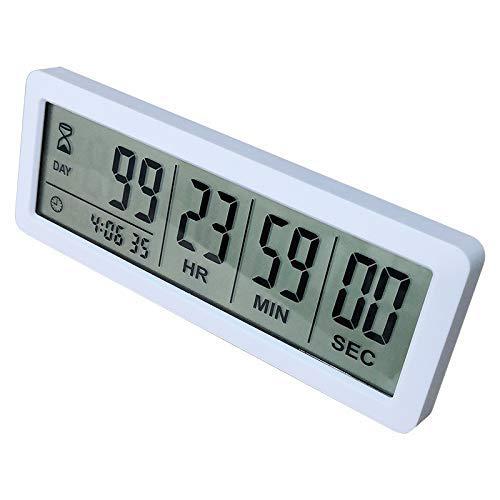 movehi digital 999 days countdown clock timer magnetic backing for vacation retirement wedding lab kitchen project meeting(white)