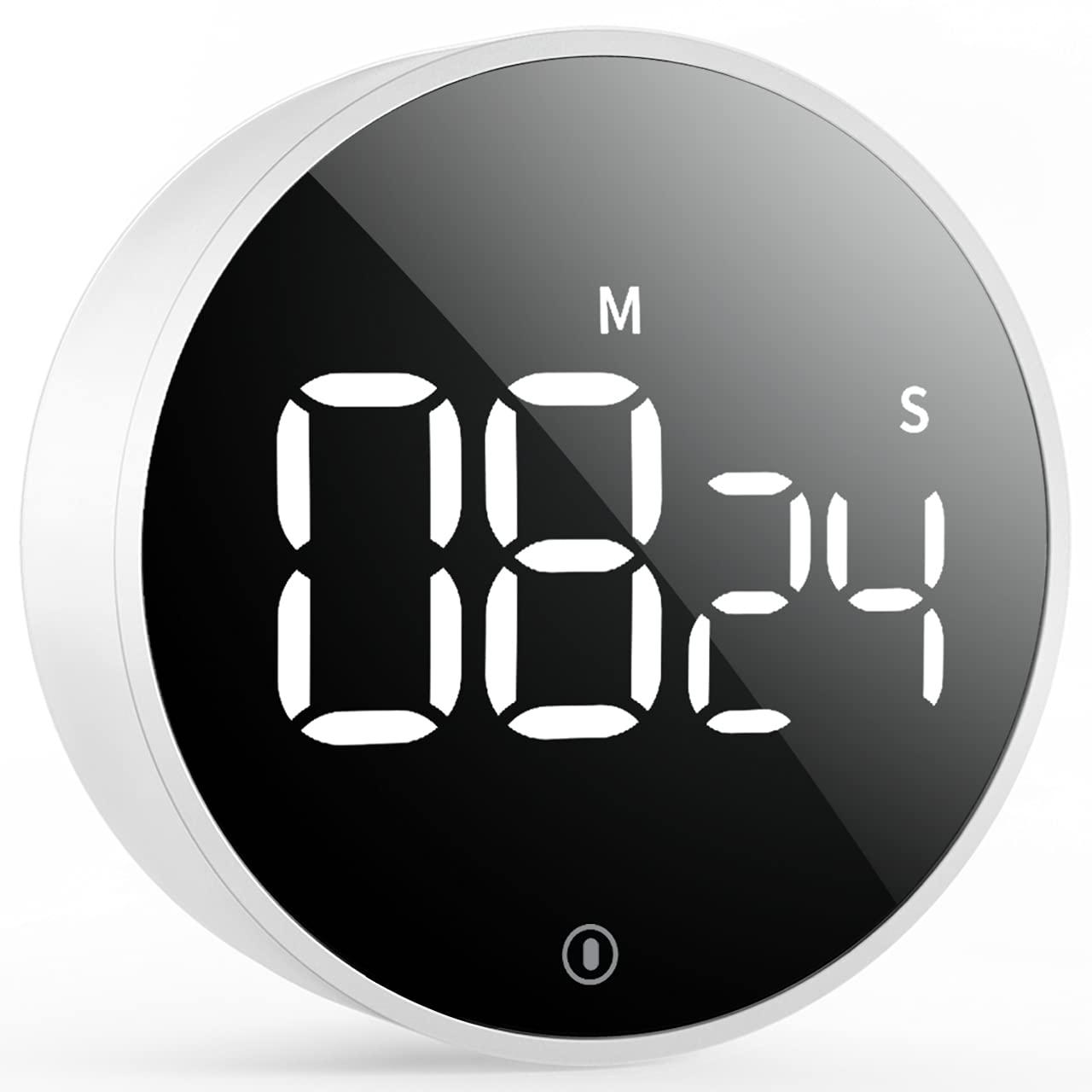 vocoo digital kitchen timer - magnetic countdown countup timer with large led display volume adjustable, easy for cooking and