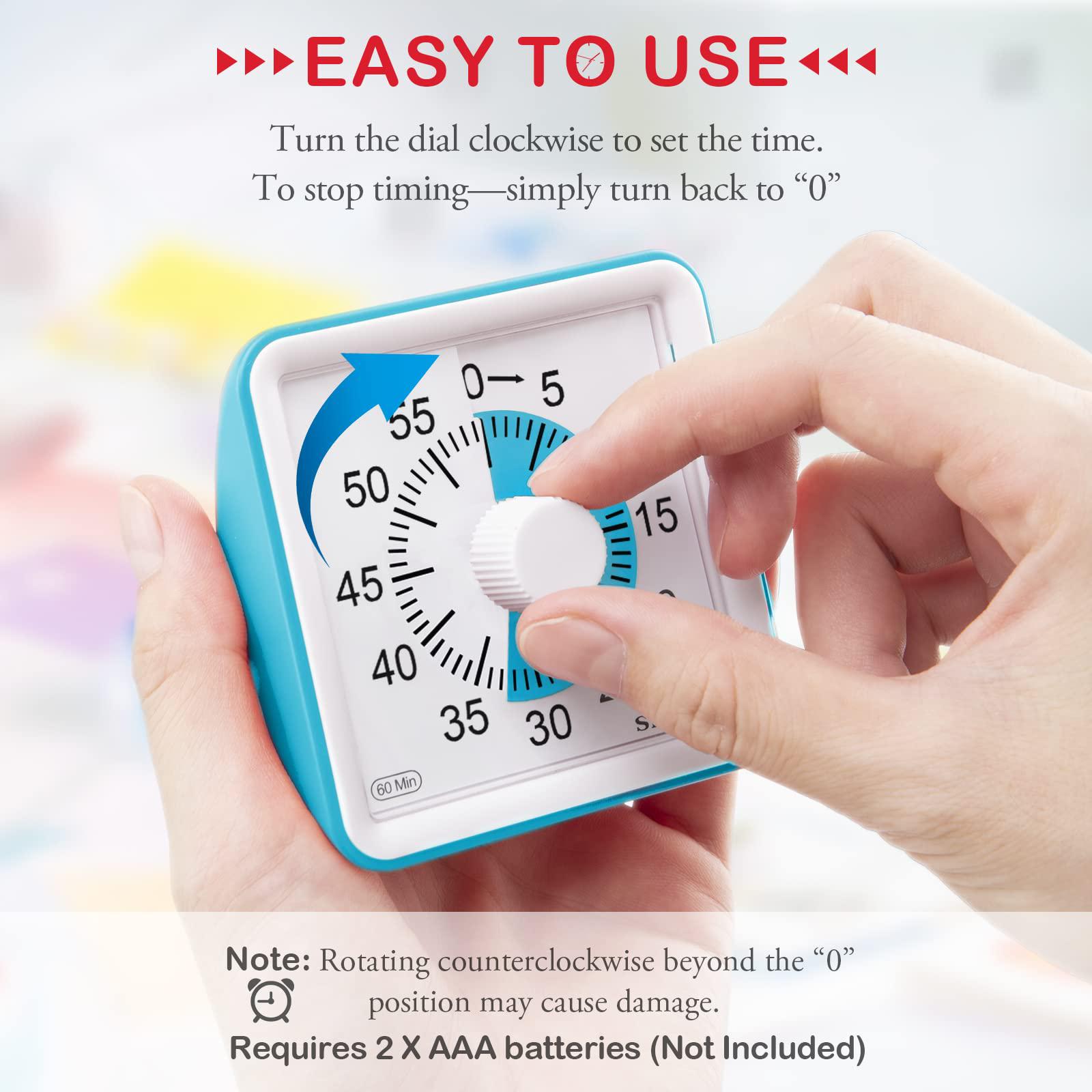 secura 60-minute visual timer, classroom classroom timer, countdown timer for kids and adults, time management tool for teach
