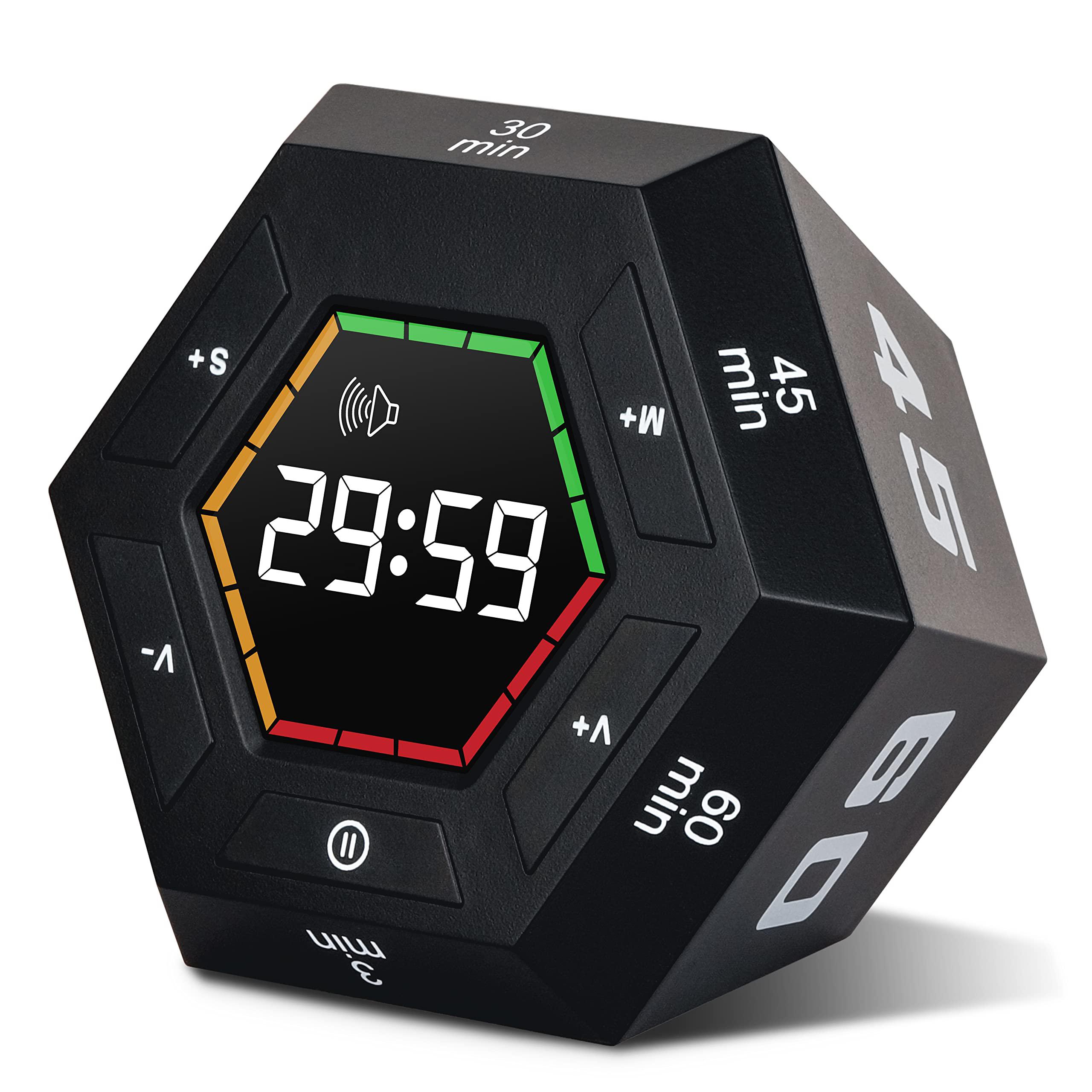 haiphisi pomodoro timer, productivity timer cube,3,5,15, 30, 45, 60 minute preset smart countdown timer, easy-to-use time man