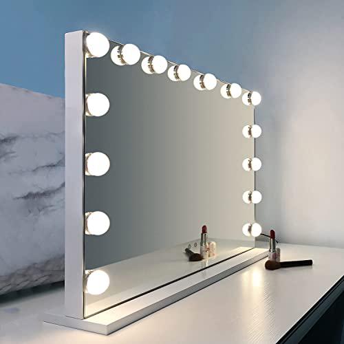 wayking vanity mirror with lights large makeup mirror lighted hollywood makeup vanity mirror tabletop or wall-mounted mirror 