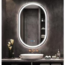 dididada oval lighted led bathroom mirror with lights dimmable 3 color 32x20 inch oval lighted vanity mirror for bathroom wal