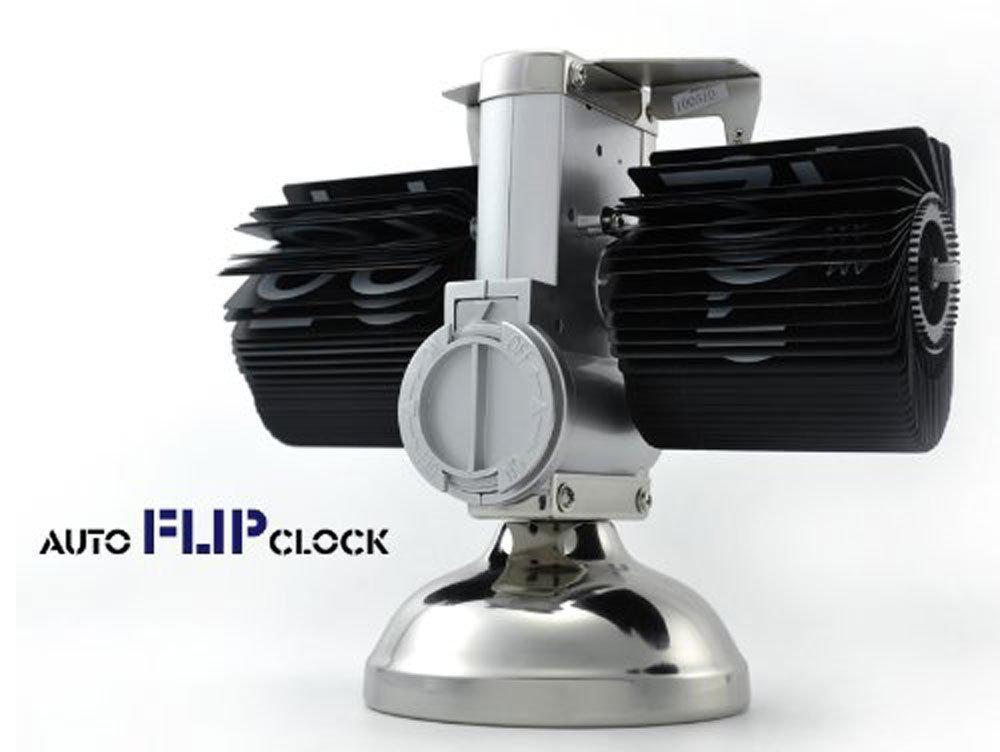wonenice retro digital flip down clock -battery powered internal gear operated clock for home & office dcor -black
