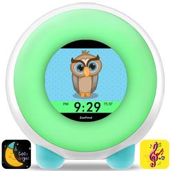 zoopond - full-color mobile display alarm clock for kids, kids alarm clock, kids night light, ok to wake clock, wake up light