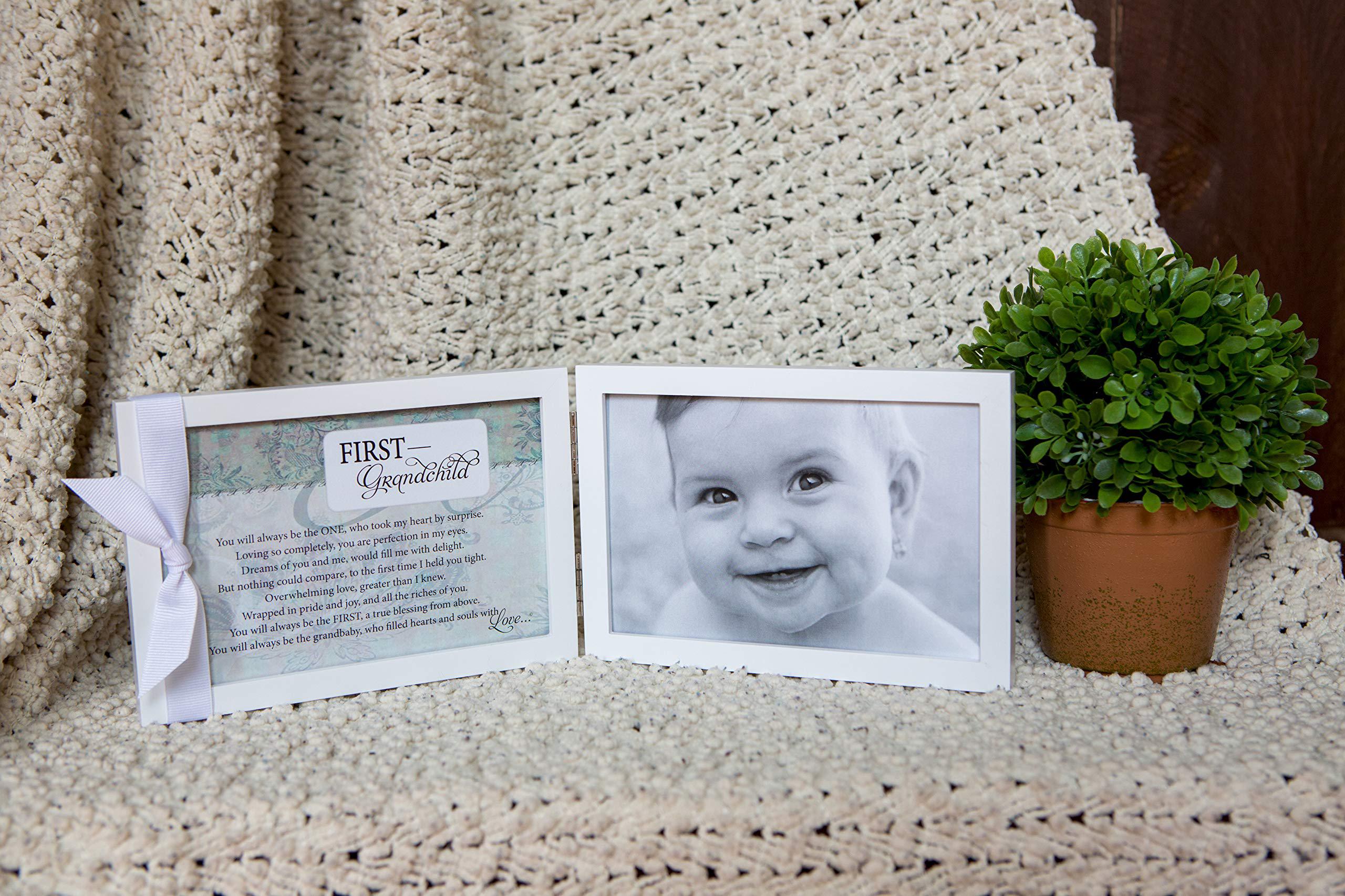 the grandparent gift co. first grandchild photo frame, white, fits 4" x 6" picture