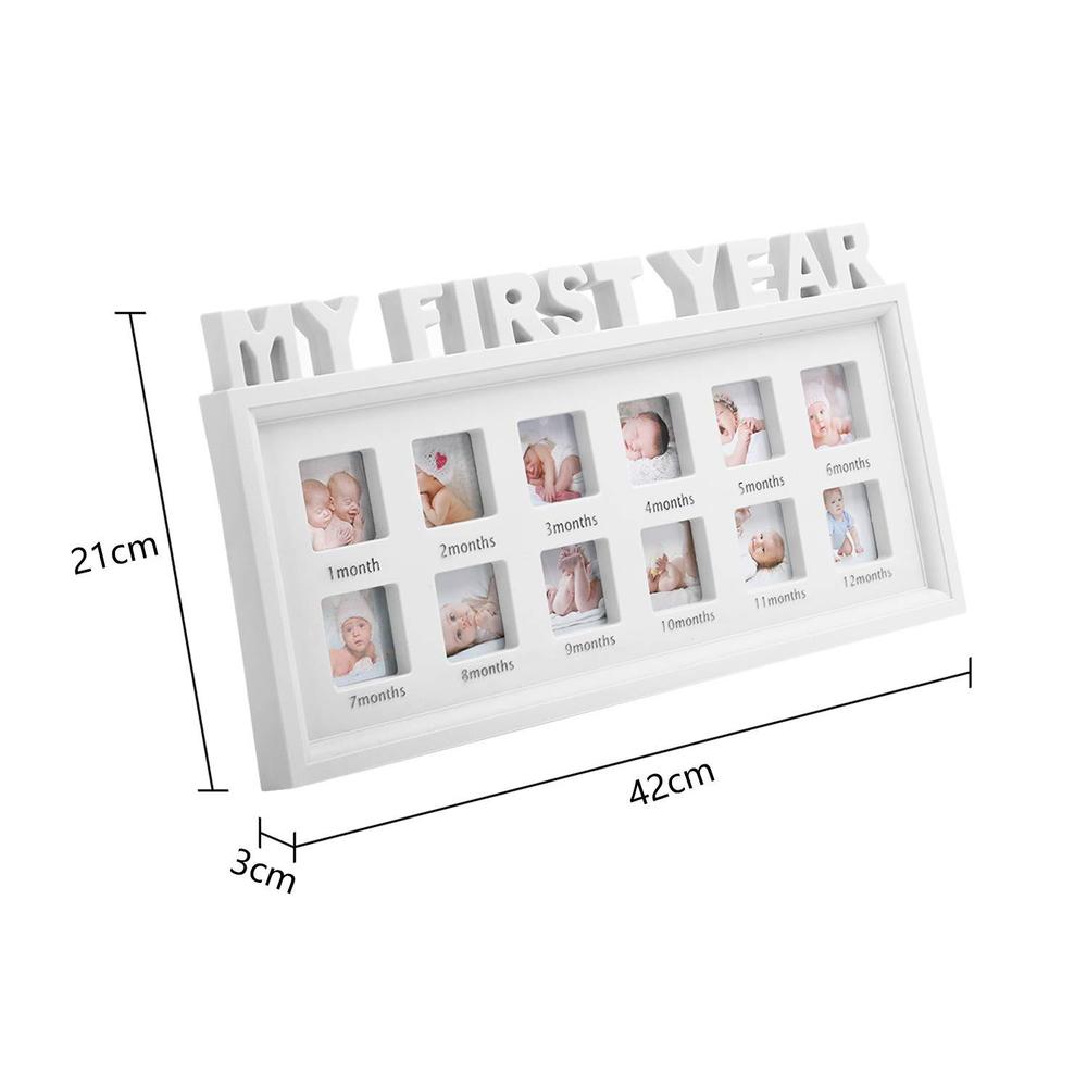 ylucky my first year picture frames baby moments keepsake photo frame newborn infant collage frame boys girls shower gift wall hangi