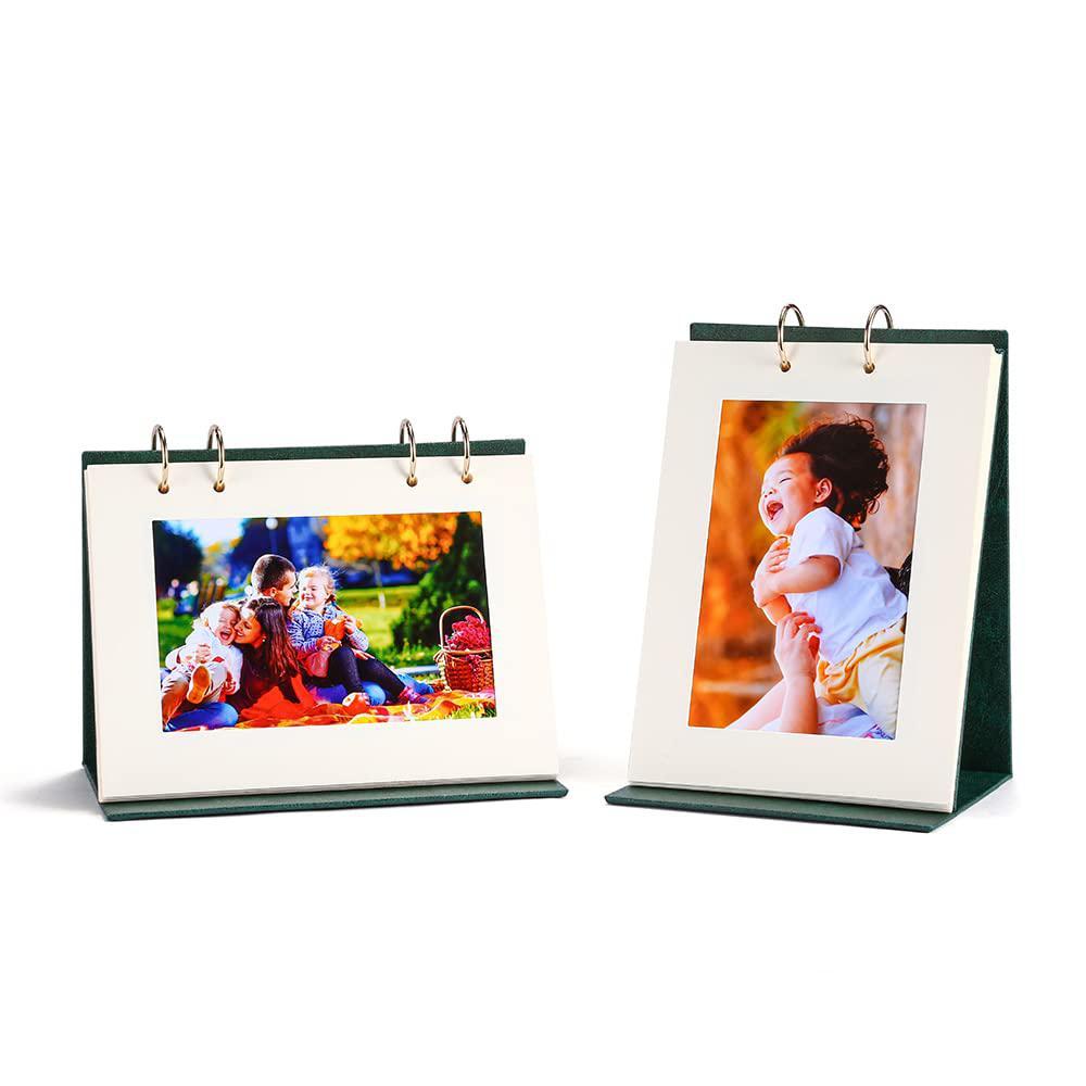 bookletyou 4x6 small family table flip photo album picture holder book with magnetic stand desktop displaying frames folder l