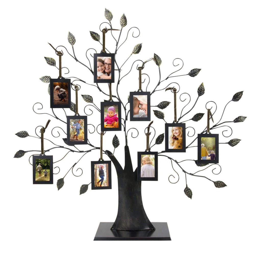 maypes family tree photo frame family tree picture frame with 10 hanging picture frames wall decor brushed bronze photo frame
