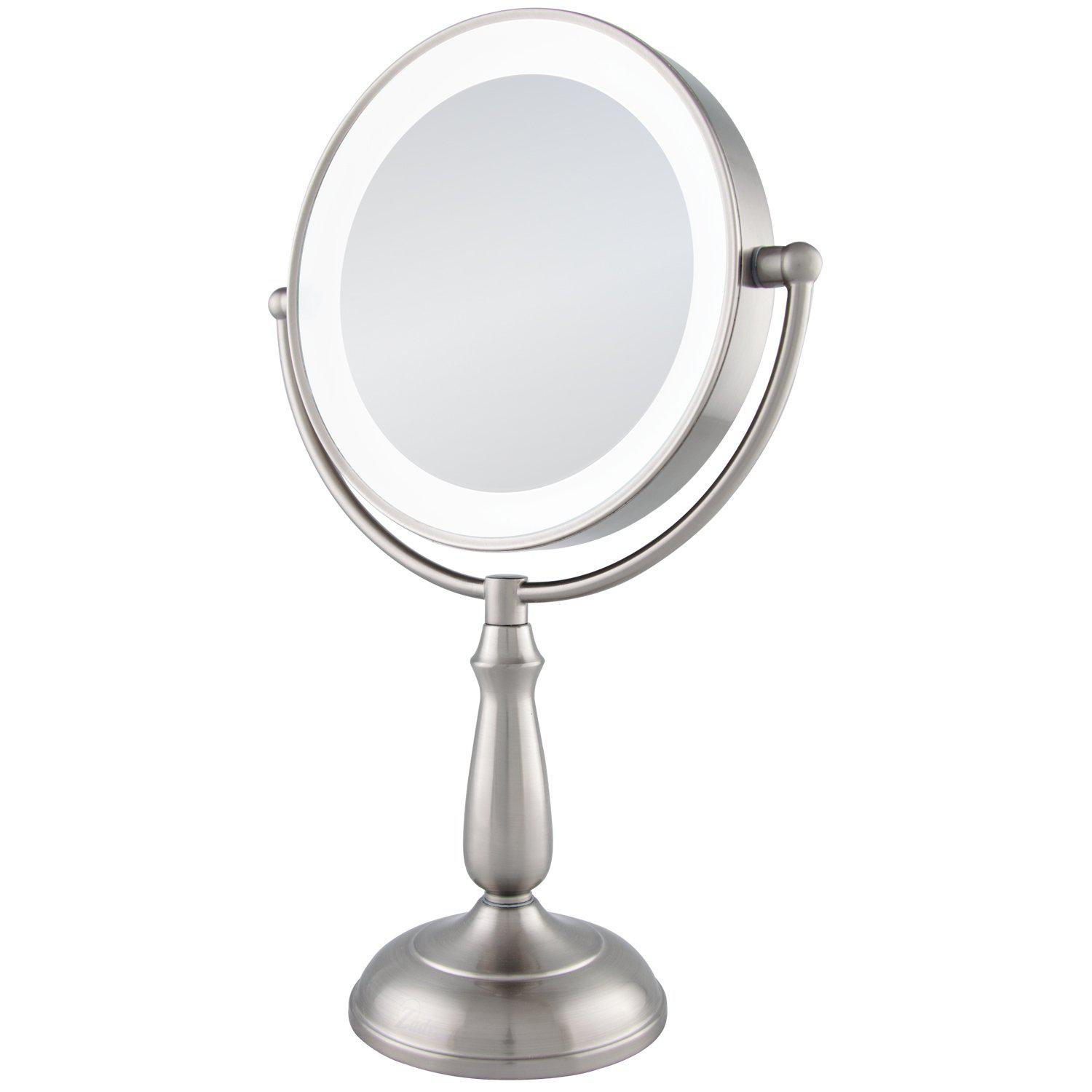 zadro 11" makeup mirror with lights and magnification dimmable touch led lighted makeup mirror with magnification