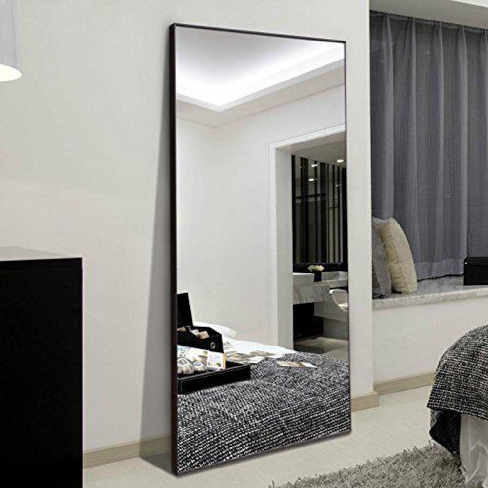 Hans & Alice h&a 65"x22" full length mirror bedroom floor mirror standing or hanging (black)
