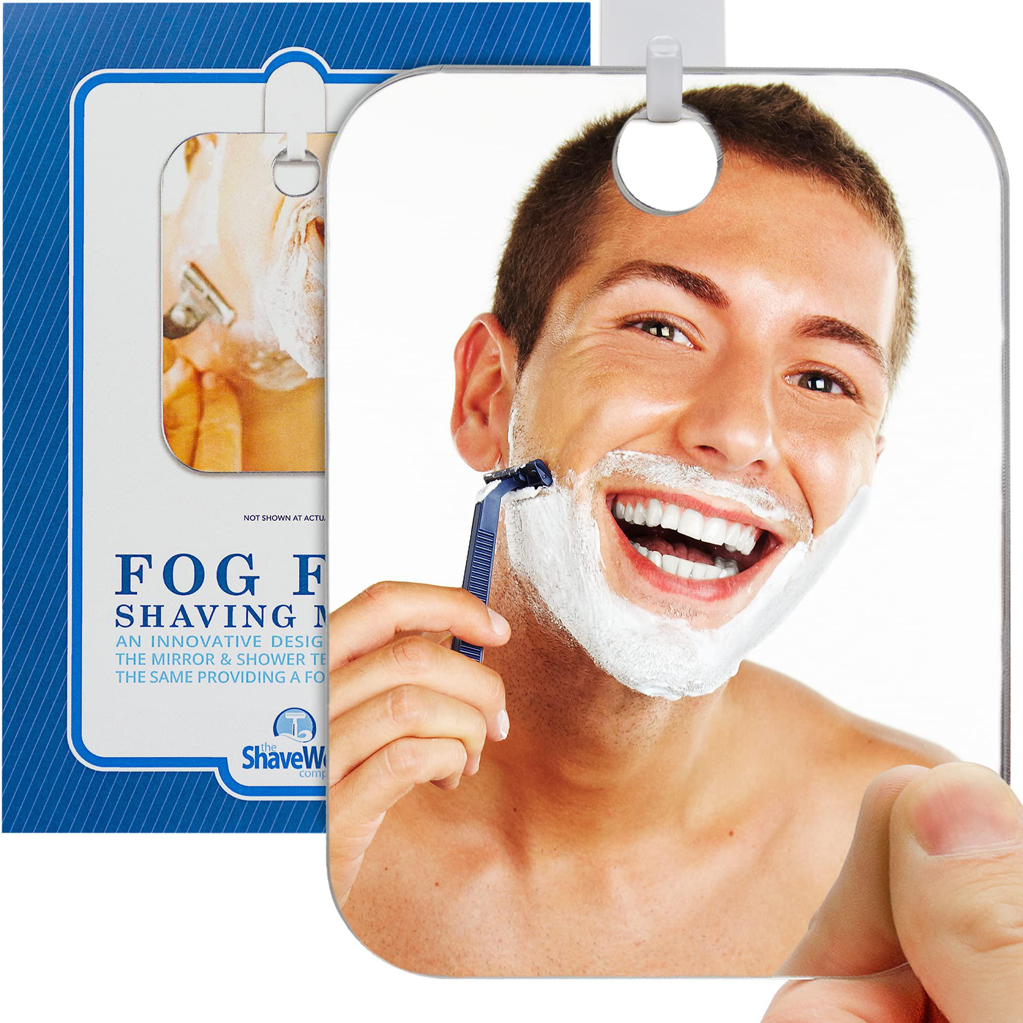 the shave well company original anti-fog shaving mirror | fogless bathroom shower mirror with handheld option for men and wom