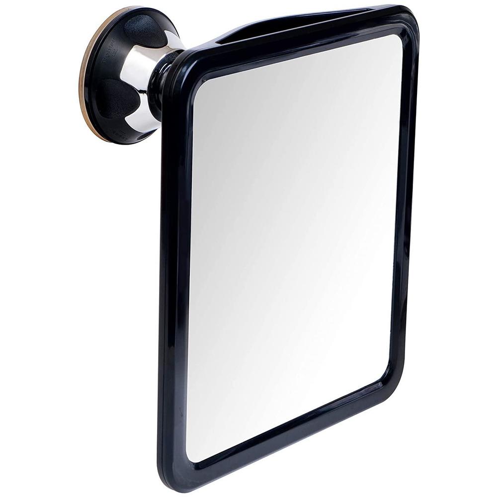 mirrorvana fogless shower mirror for shaving with upgraded suction, dual anti fog design, shatterproof surface & 360 swivel, 