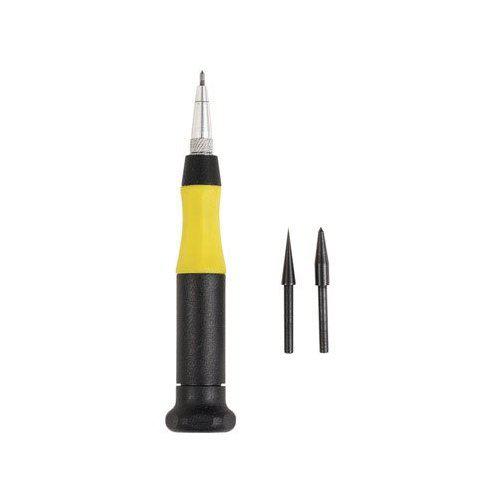 general tools 707088 carbide scriber and awl set with 3 interchangeable tips - center punch for metal work - black and yellow