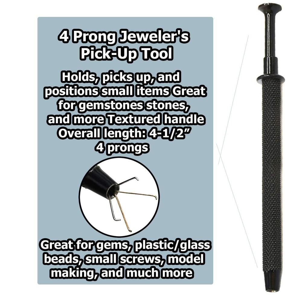 G.S ONLINE STORE 4 prong jeweler's pick-up tool - black by g.s online store