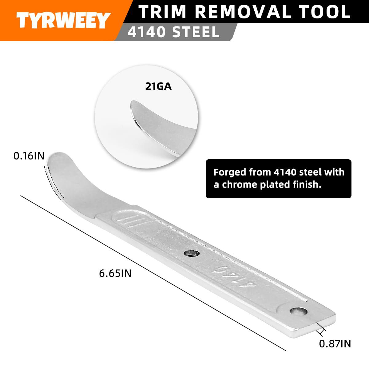 tyrweey 4140 pry tool, pry bar trim removal tool, pry tool, pocket pry bar, car trim removal tool kit, trim removal tool kit,