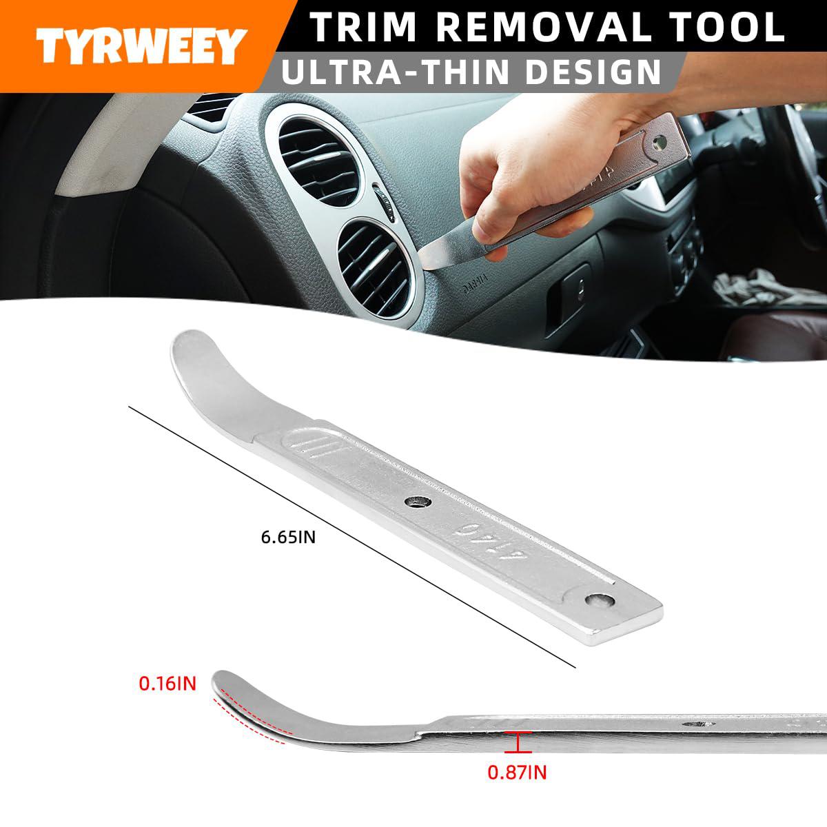 tyrweey 4140 pry tool, pry bar trim removal tool, pry tool, pocket pry bar, car trim removal tool kit, trim removal tool kit,