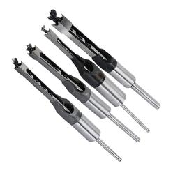 safercctv square hole drill bits, 4pcs woodworking mortising chisel set bit 1/4-inch, 5/16-inch, 3/8-inch, 1/2-inch