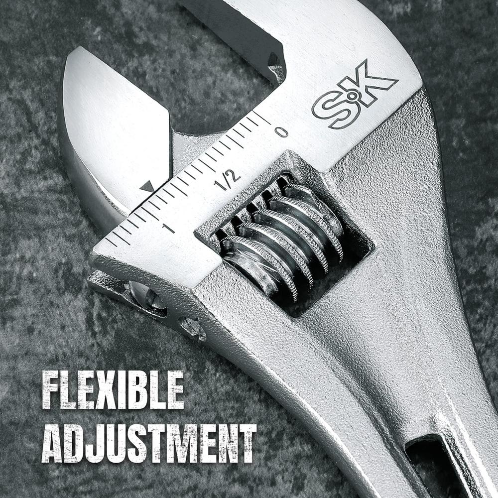 sk 3-piece adjustable wrench set, 6-inch, 8-inch, 10-inch, cr-v steel ...