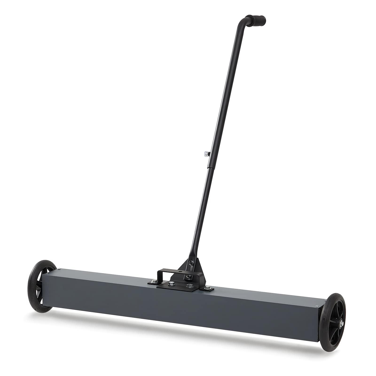 towallmark 24-inch magnetic sweeper with wheels, rolling magnetic sweeper quick release latch & adjustable long handle, magne