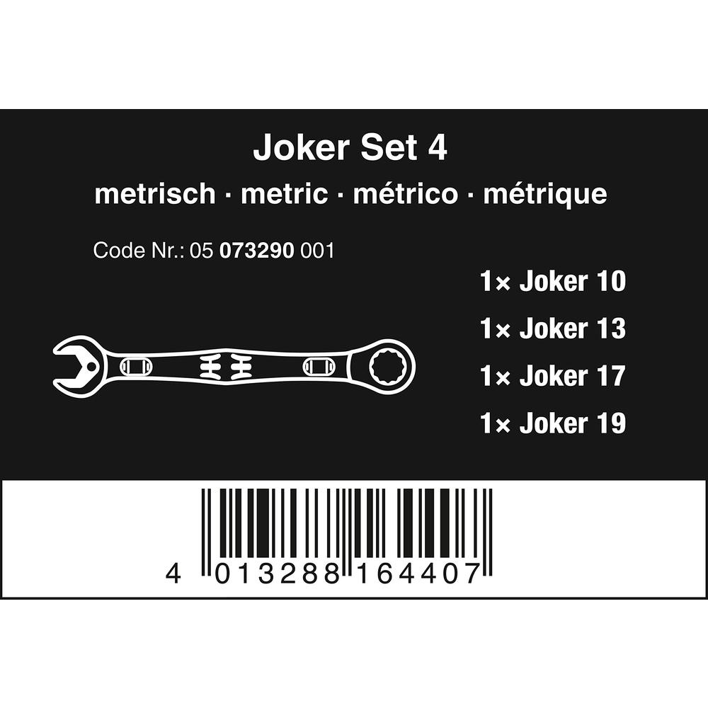 wera joker 4pc metric ratcheting combination wrench set