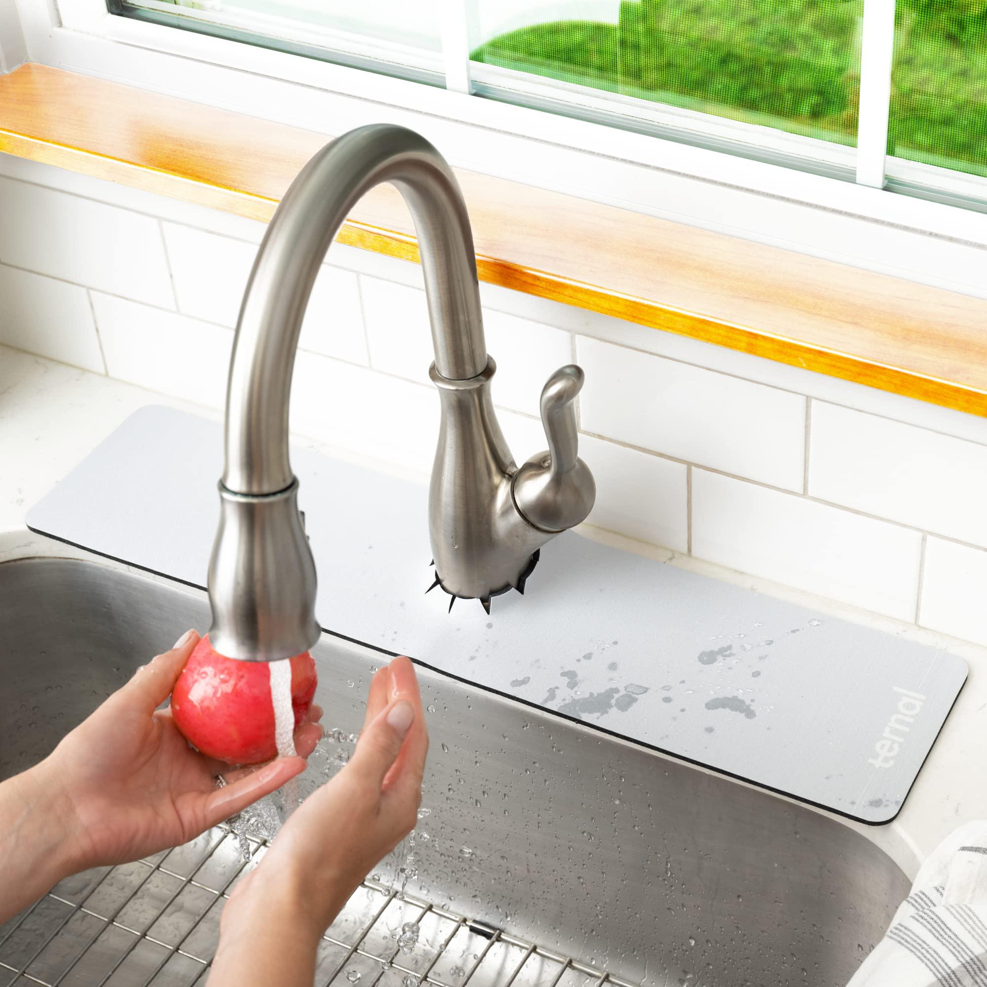 Ternal ternal sinkmat for kitchen sink faucet, absorbent diatom
