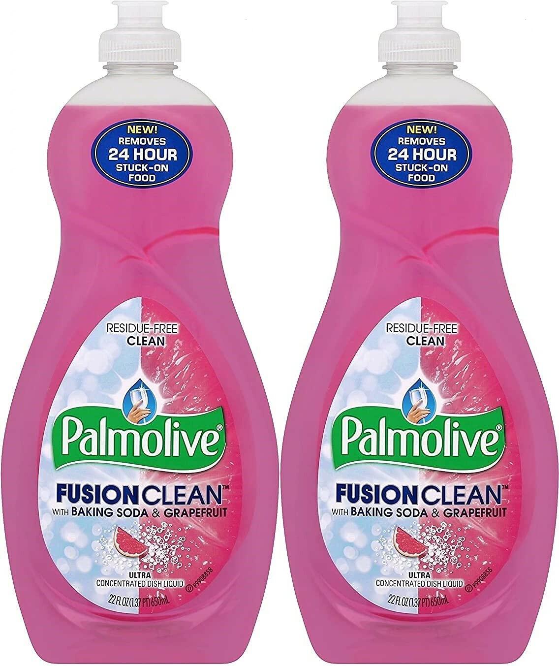 palmolive ultra dish liquid 650ml fusion clean w/baking soda & grapefruit pack (2)