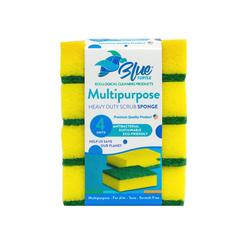 blue turtle multipurpose sponges - all surface cleaning sponges - premium multifunction scrub sponge - odor resistant sponges