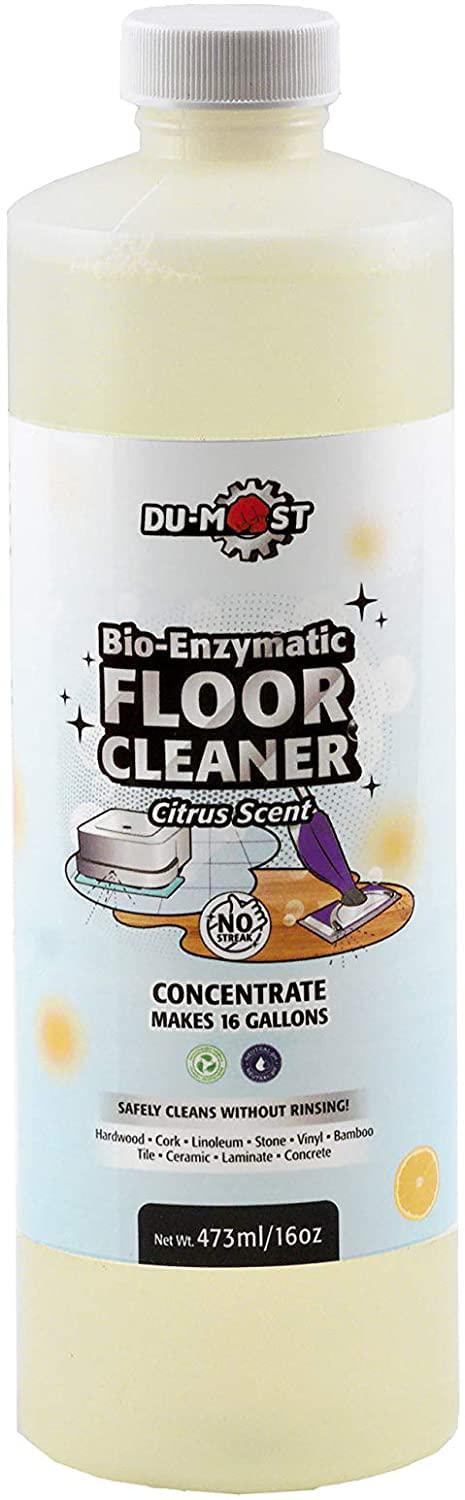 du-most enzymatic floor cleaner concentrate (1 oz makes 1 gal), no, streak, no rinsing, kids & pets safe, hard surface floors