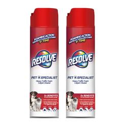 resolve pet specialist heavy traffic foam, carpet cleaner, pet stain and odor remover, carpet cleaner solution, 2 pack of 22o