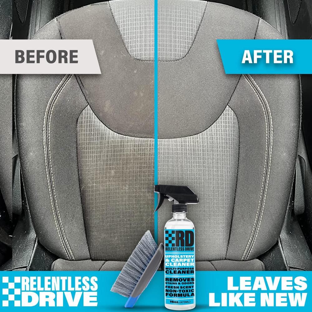 relentless drive car upholstery cleaner kit - car seat cleaner & car carpet cleaner - works great on stains, keep car interio