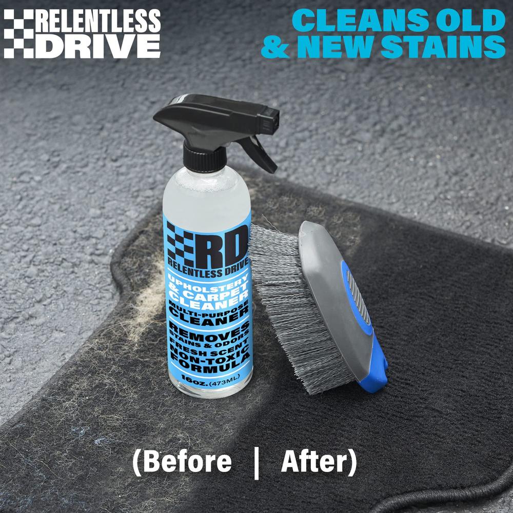 relentless drive car upholstery cleaner kit - car seat cleaner & car carpet cleaner - works great on stains, keep car interio