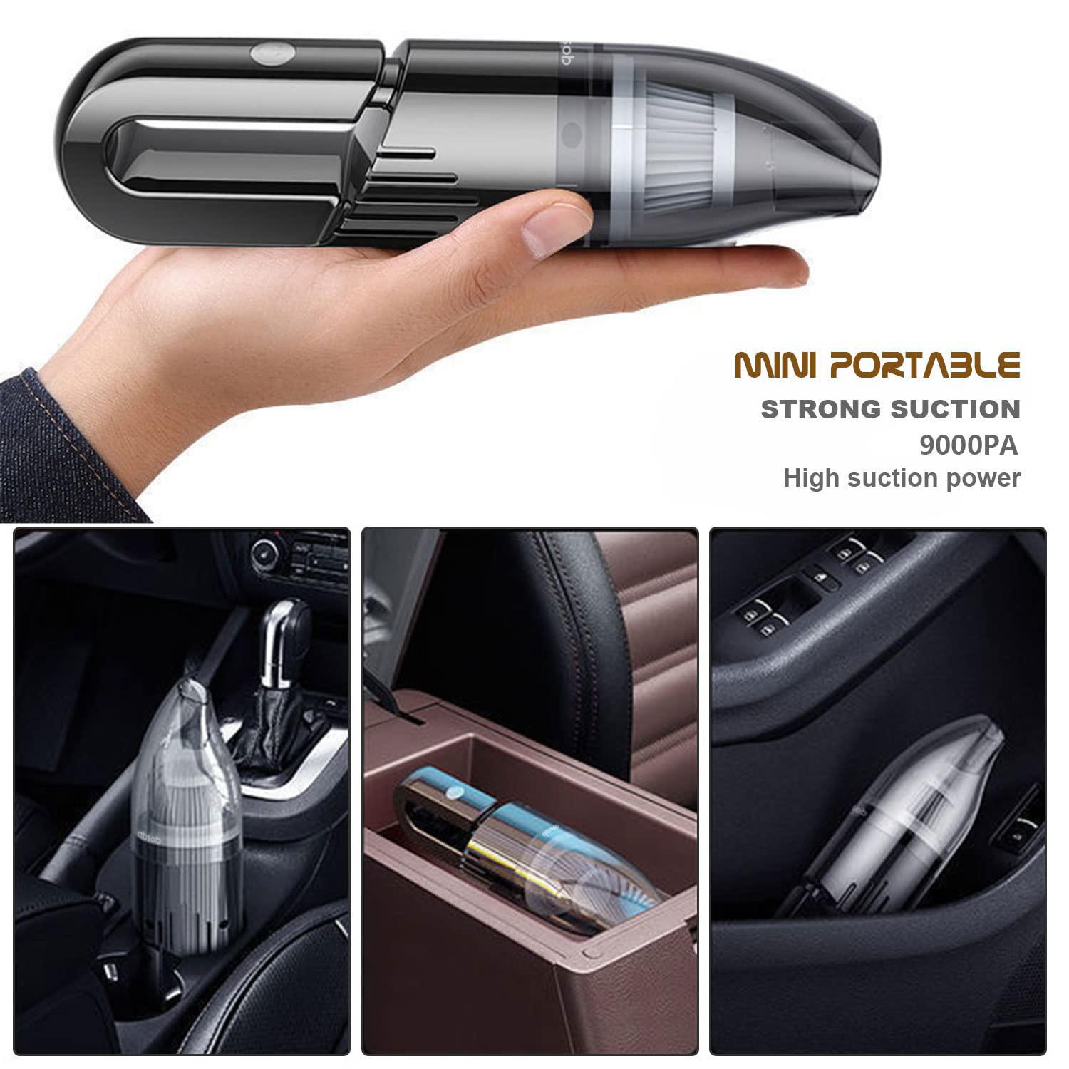 absob handheld vacuum cleaner cordless, mini portable car hand vacuum cleaner, powerful suction hand vac, rechargeable lightw