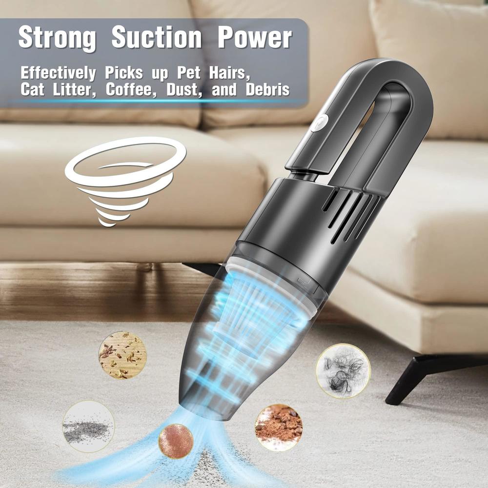 hikins handheld car vacuum cleaner cordless - portable powerful wet & dry mini vacuums, rechargeable strong suction hand vac 