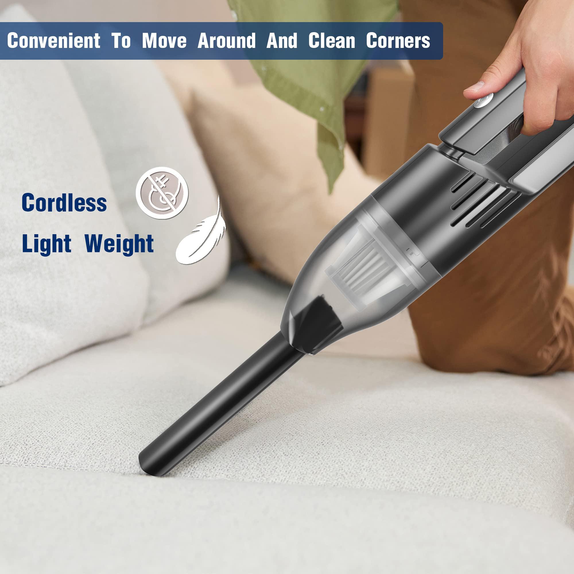 hikins handheld car vacuum cleaner cordless - portable powerful wet & dry mini vacuums, rechargeable strong suction hand vac 