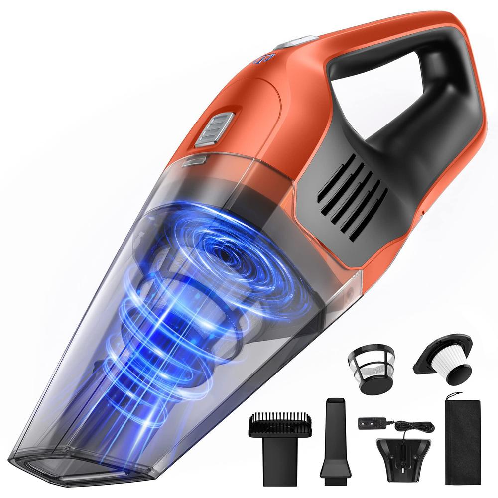 portutif handheld vacuum cleaner, powerful suction portable lightweight hand held vacum cordless with 25-30mins long runtime rechargea