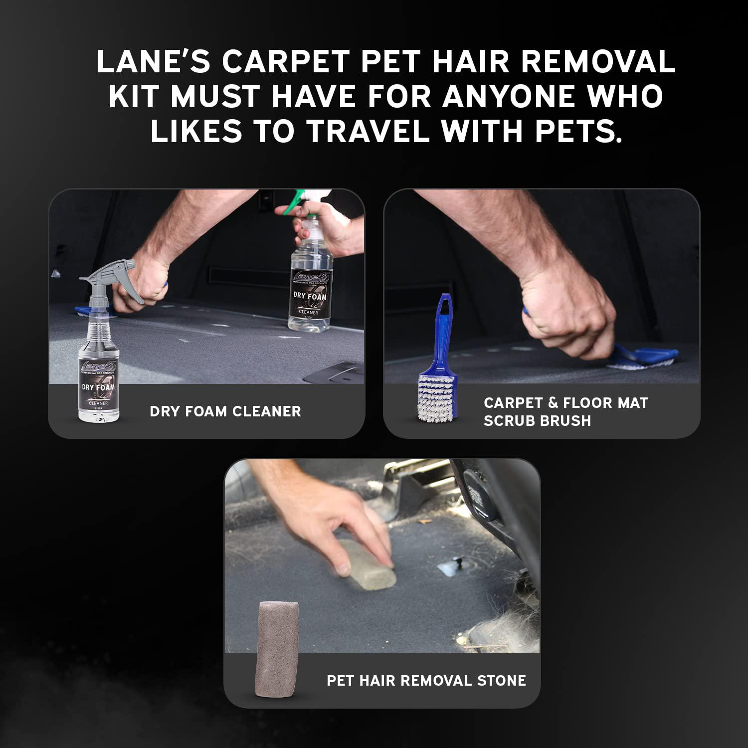 Lane\'s lane's carpet cleaner scrub brush pet hair removal kit, carpet and upholstery cleaner, stiff nylon bristle carpet & floor mat