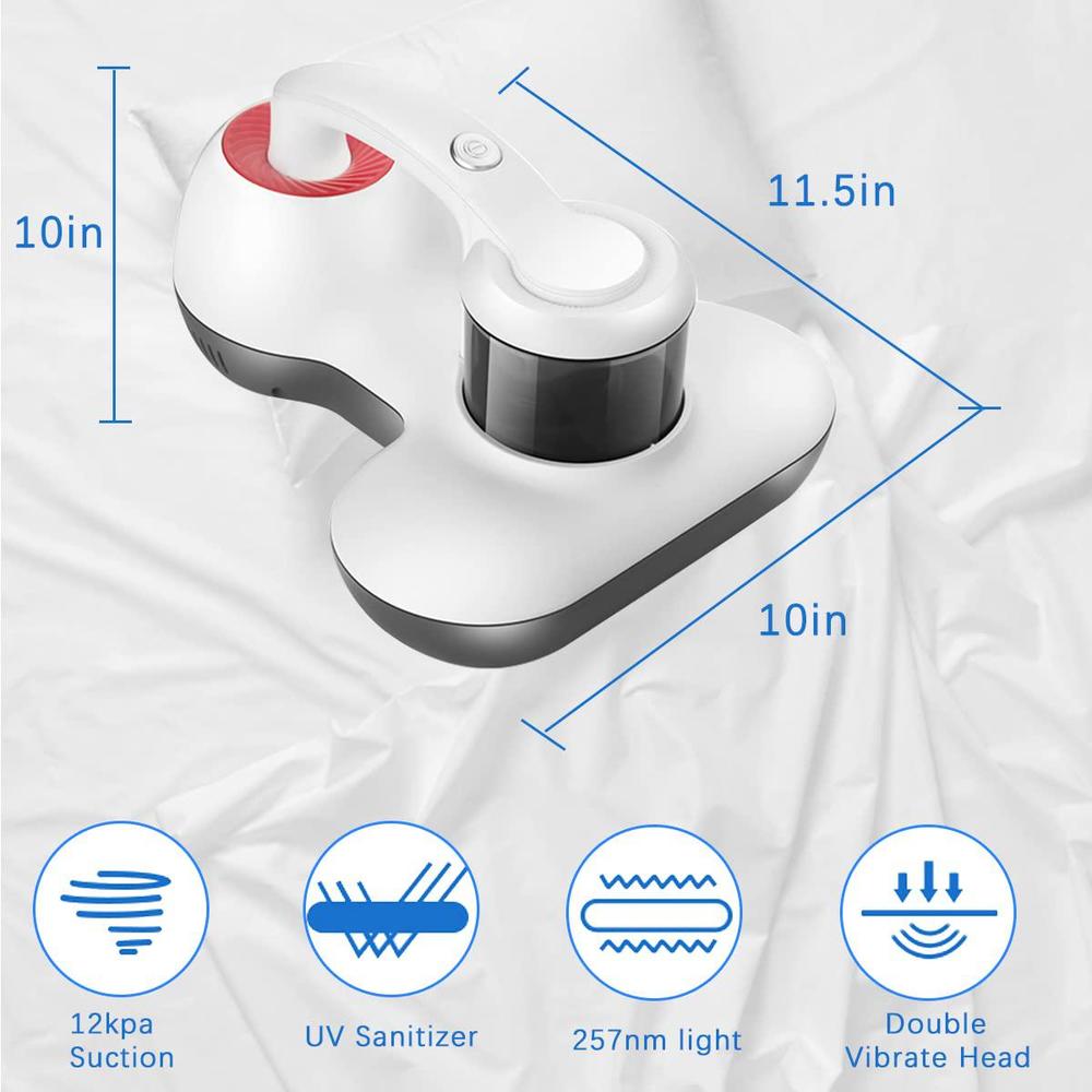 hersven mattress vacuum cleaner, uv bed cleaner 12kpa handheld upgraded effectively clean up bed, pillows, cloth sofas, carpe
