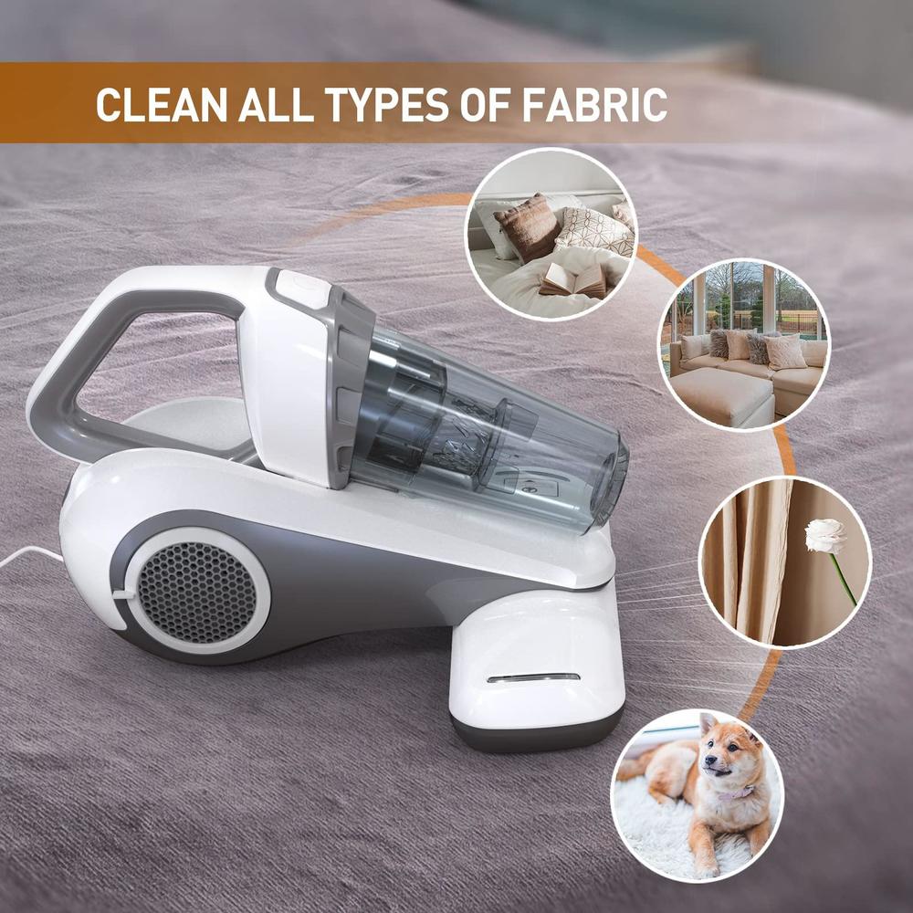qijun anti-allergen handheld bed vacuum cleaner machine, mattress vacuum cleaner with 15kpa suction, uv-c light, washable hep