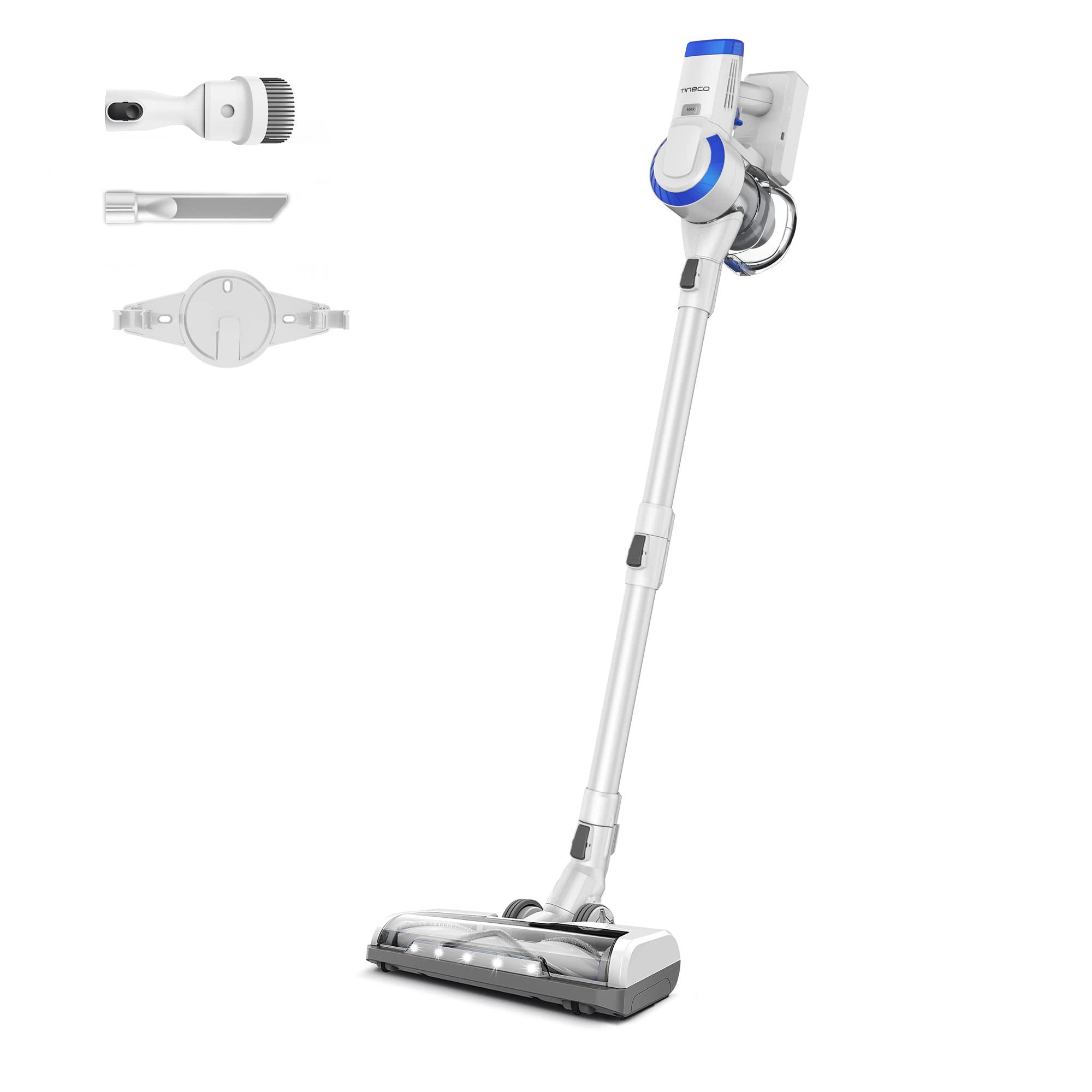 tineco a10 essentials cordless stick vacuum cleaner, lightweight and quiet,led headlights, powerful handheld vacuum for hard 