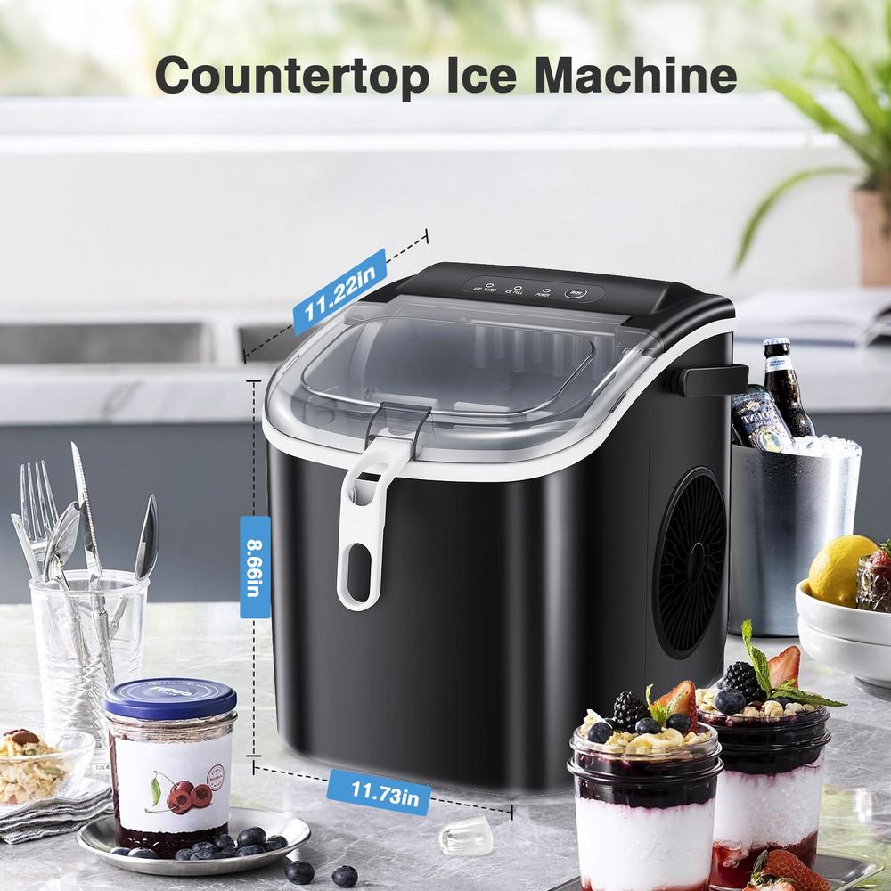 r.w.flame ice makers countertop?ice maker 6 minutes 9 ice cubes 24 hours 26 lbs self-cleaning portable ice maker with handle 