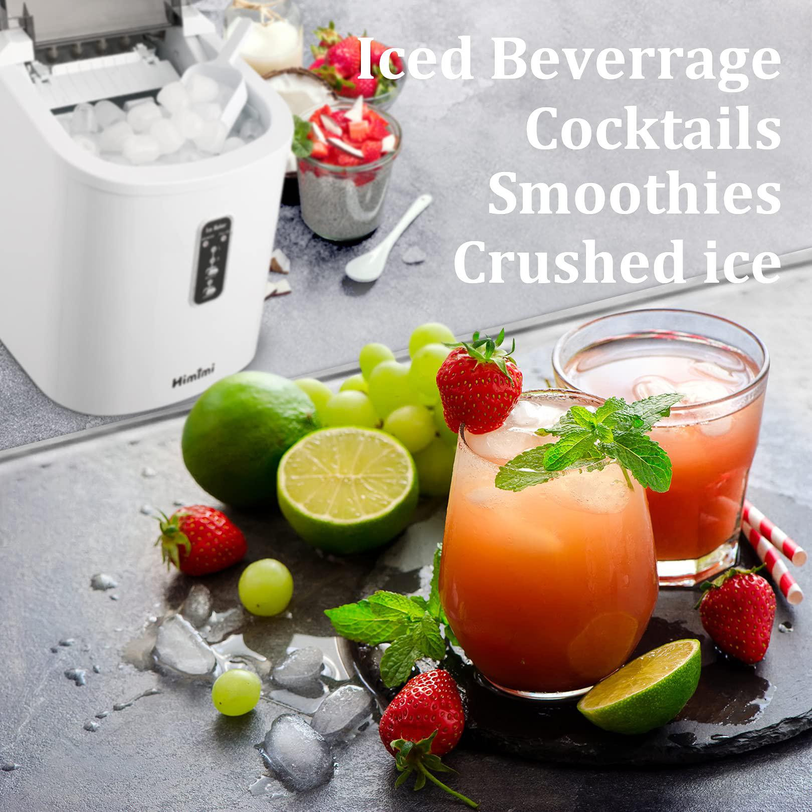 himimi ice maker machine for countertop, summer chill on ice, 9 ice cubes in 6-8 minutes, 26 pounds in 24 hours, portable ele