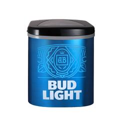 curtis bud light ice121 stainless steel ice maker, counter top ice maker, led display, 26lbs, blue - fast ice