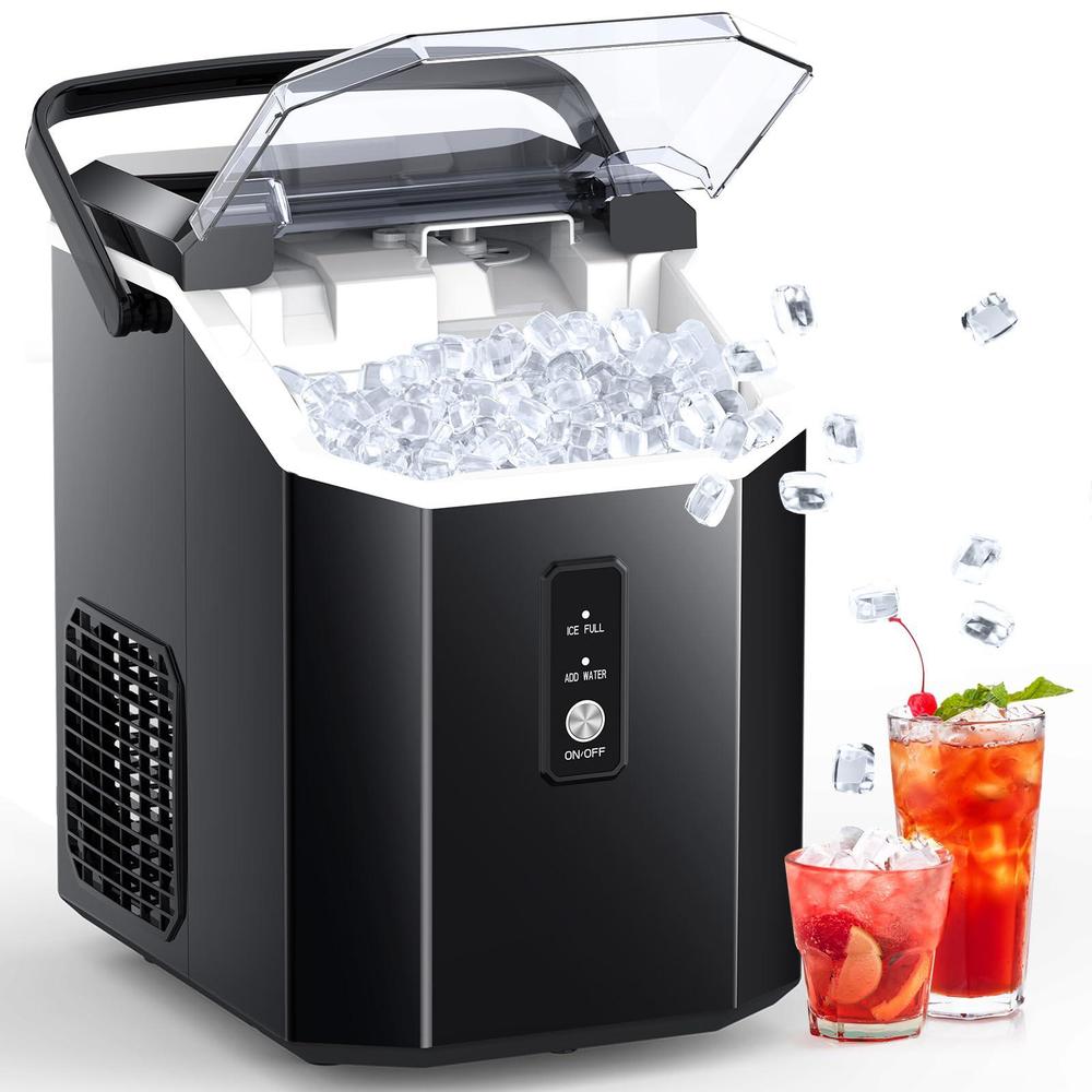 joy pebble ice maker countertop, 10,000pcs/33lbs/day, portable handheld nugget ice maker machine with handle, self-cleaning, 