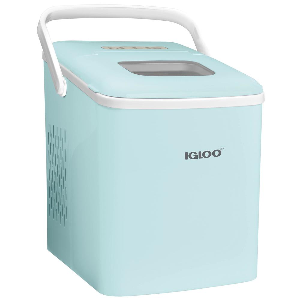 igloo automatic self-cleaning portable electric countertop ice maker machine with handle, 26 pounds in 24 hours, 9 ice cubes 