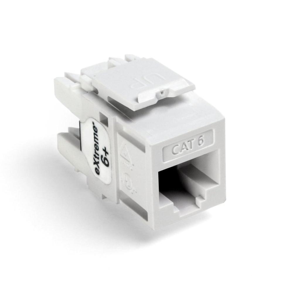 leviton 61110-bw6 extreme 6+ quickport connector, cat 6, white, 25-pack