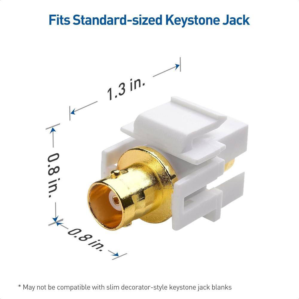 Cable Matters 5 pack Gold plated Bnc Keystone Jack Inserts In White Cable matters 5 pack gold plated bnc keystone jack inserts in white