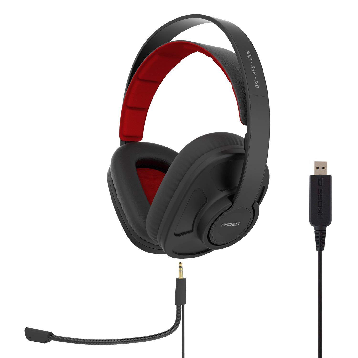 koss grm-540-iso gaming usb headset, black