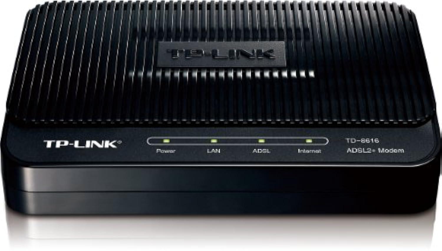 tp-link adsl2+ modem, up to 24mbps downstream bandwidth, 6kv lightning protection (td-8616)