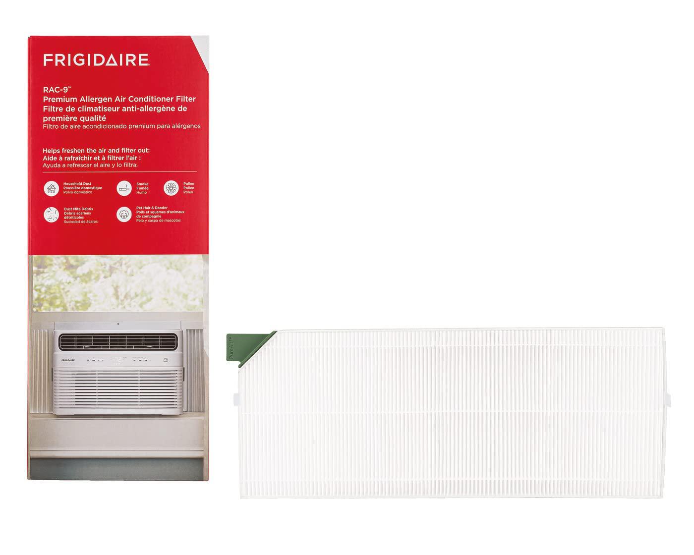 frigidaire frparac9 pureair rac-9 premium allergen air filter replacement for window acs - effective for dust, pollen, and pe