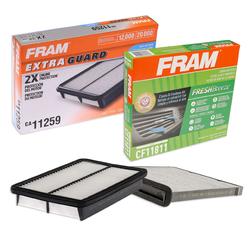fram automotive replacement air & cabin air filter bundle for select mazda 3, 6, & cx-5 model years; filters included: ca1125